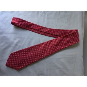 Harridge Row Men Formal Necktie 57"Lx3.5"W 100% Italian Silk Red/White Polka Dot